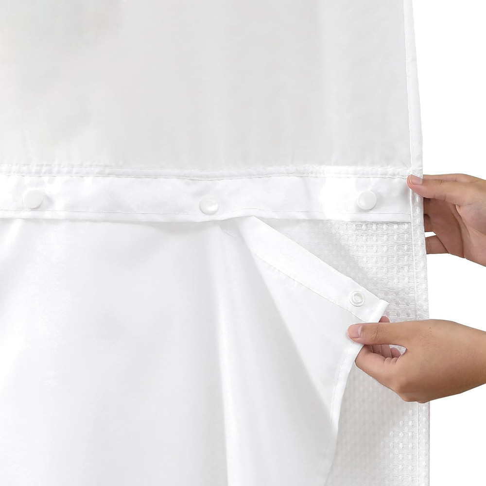 Pack Extra Long Fabric Snap-in Shower Curtain Liner 70