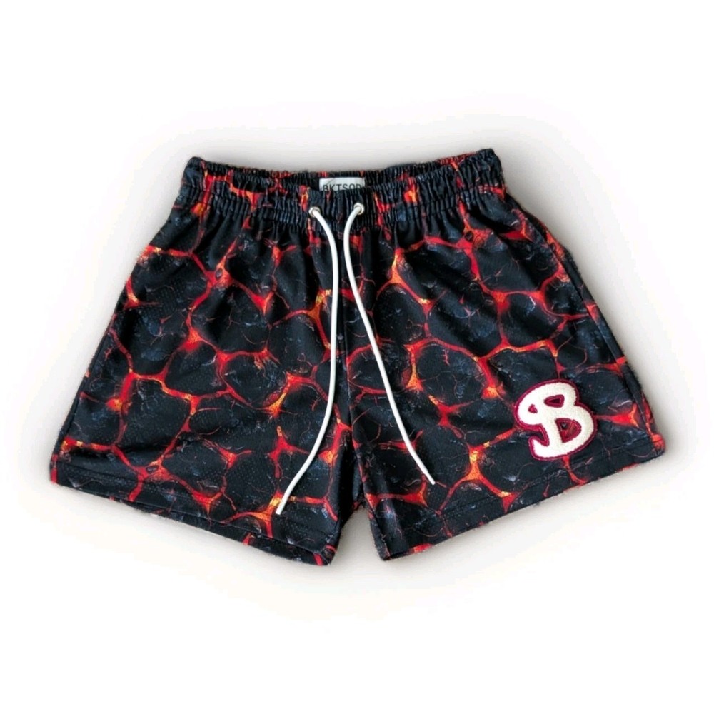 BKTSQD Bucketsquad Mesh Basketball Shorts Adult Large Lava Streetwear Gym
