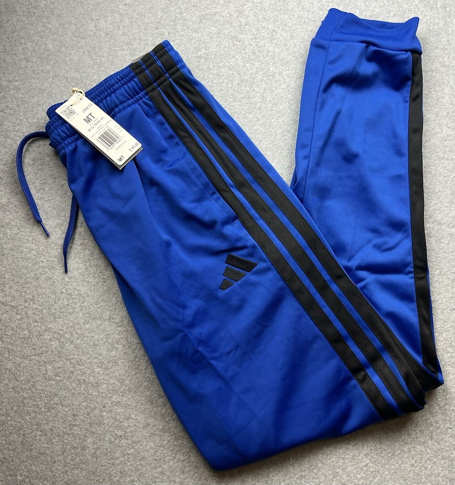 adidas Men’s Tricot Tapered Track Pants Royal Blue/Black Size MT JI8814 NWT