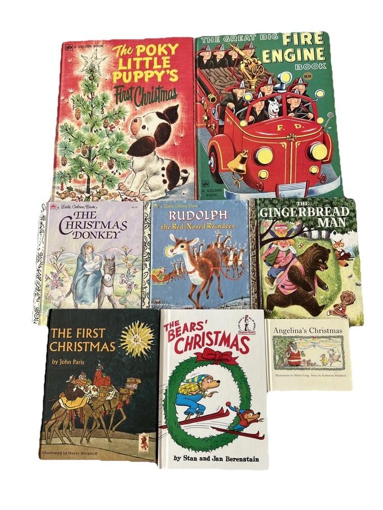 A Little Golden Book CHRISTMAS THEMED Hardcover Lot Of 9 Vintage 1950s thru 80s