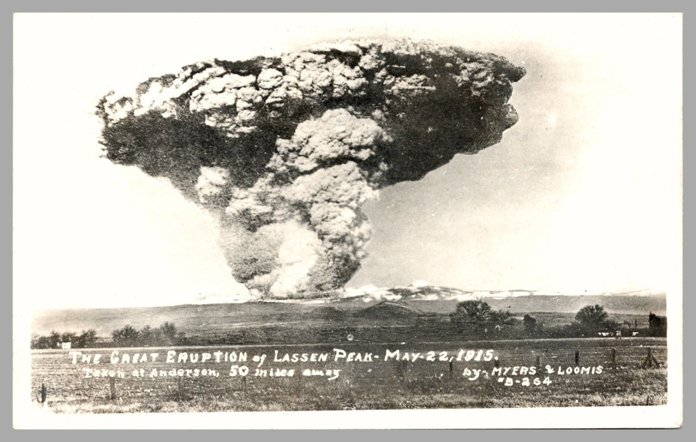 The Great Eruption Of Lassen Peak California 1915 Real Photograph RPPC  Postcard