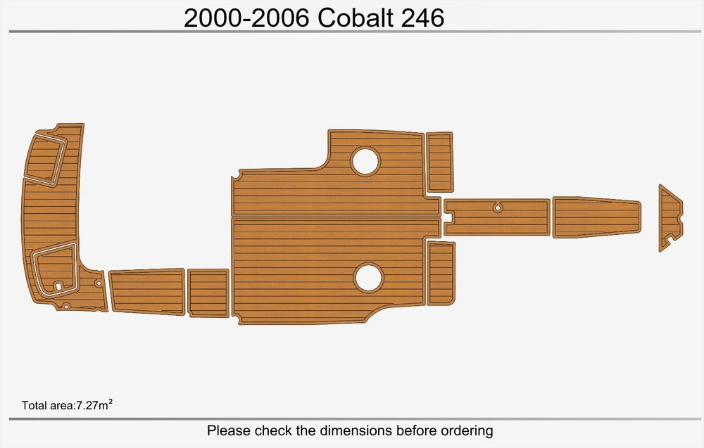 2005 Cobalt 246 Cockpit Swim Platform EVA Pads Foam Teak Deck flooring Mat