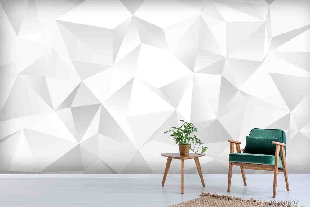 3D White Three-Dimensional Geometry Wall Murals Wallpaper Murals Wall Sticker