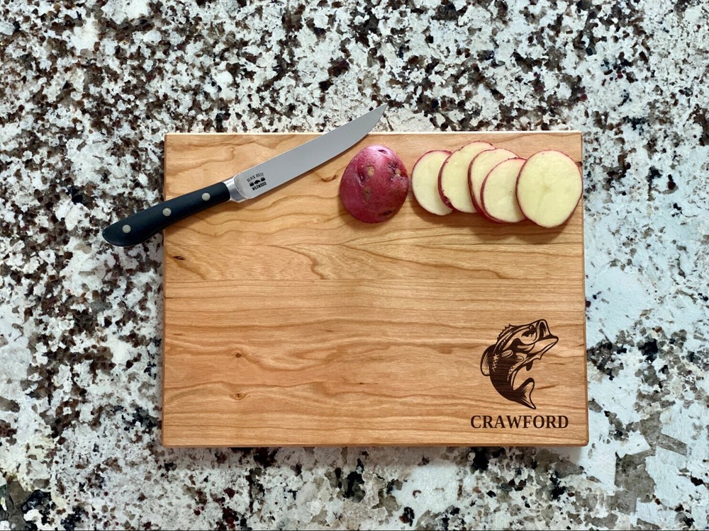 Bass Fish Cutting Board | Fisherman Charcuterie Board | Custom Serving Tray |