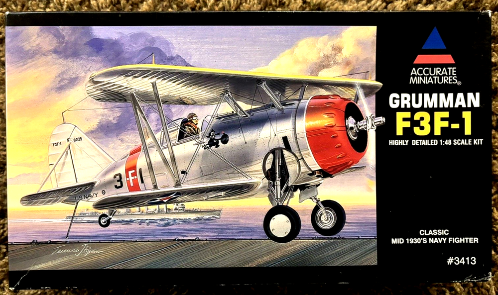 Accurate Miniatures Grumman F3F-1 Airplane Model Kit - Sealed Parts-image