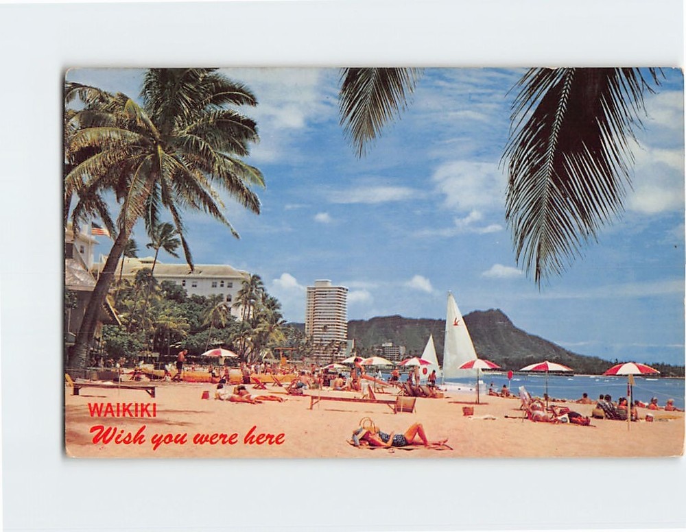 Postcard Waikiki Beach Hawaii USA