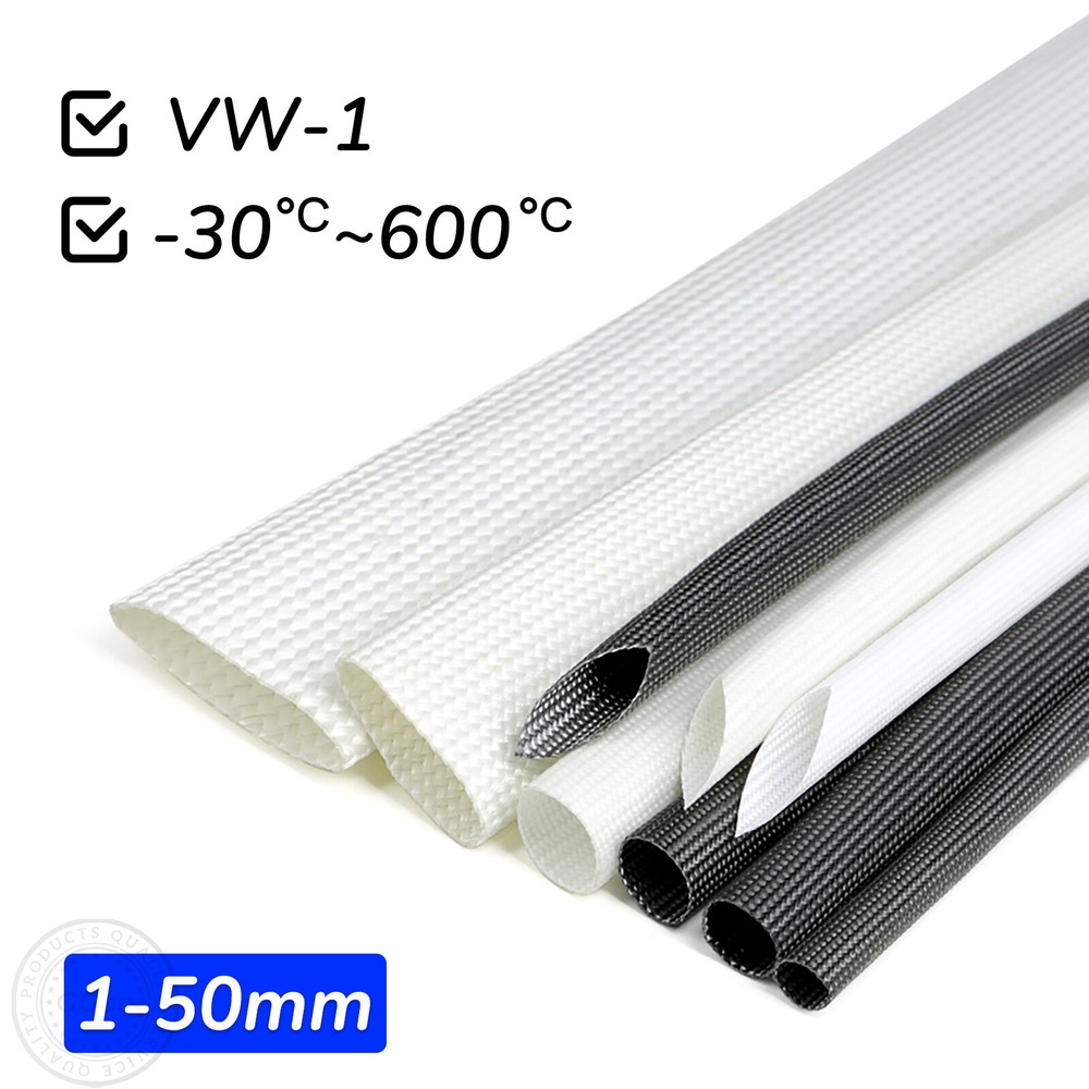 Fibreglass Braided Heat Resistant Sleeving Cable Wire High Temperature 600°C