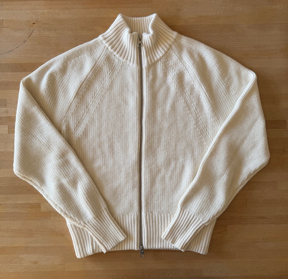 Athleta Full Zip Sweater Jacket White Women Size S