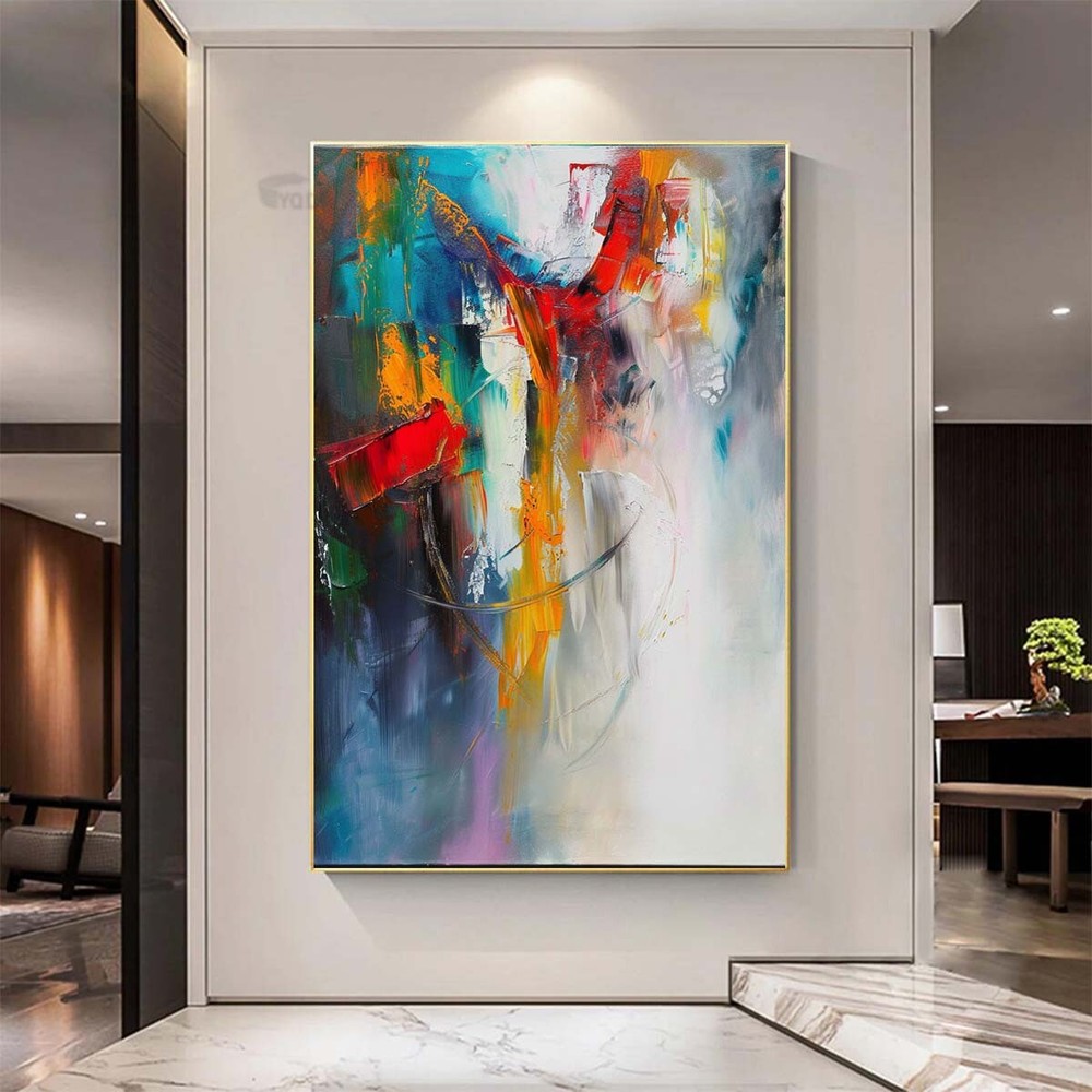 Modern Abstract House Decor Hand-painted oil painting on canvas Wall Art #010