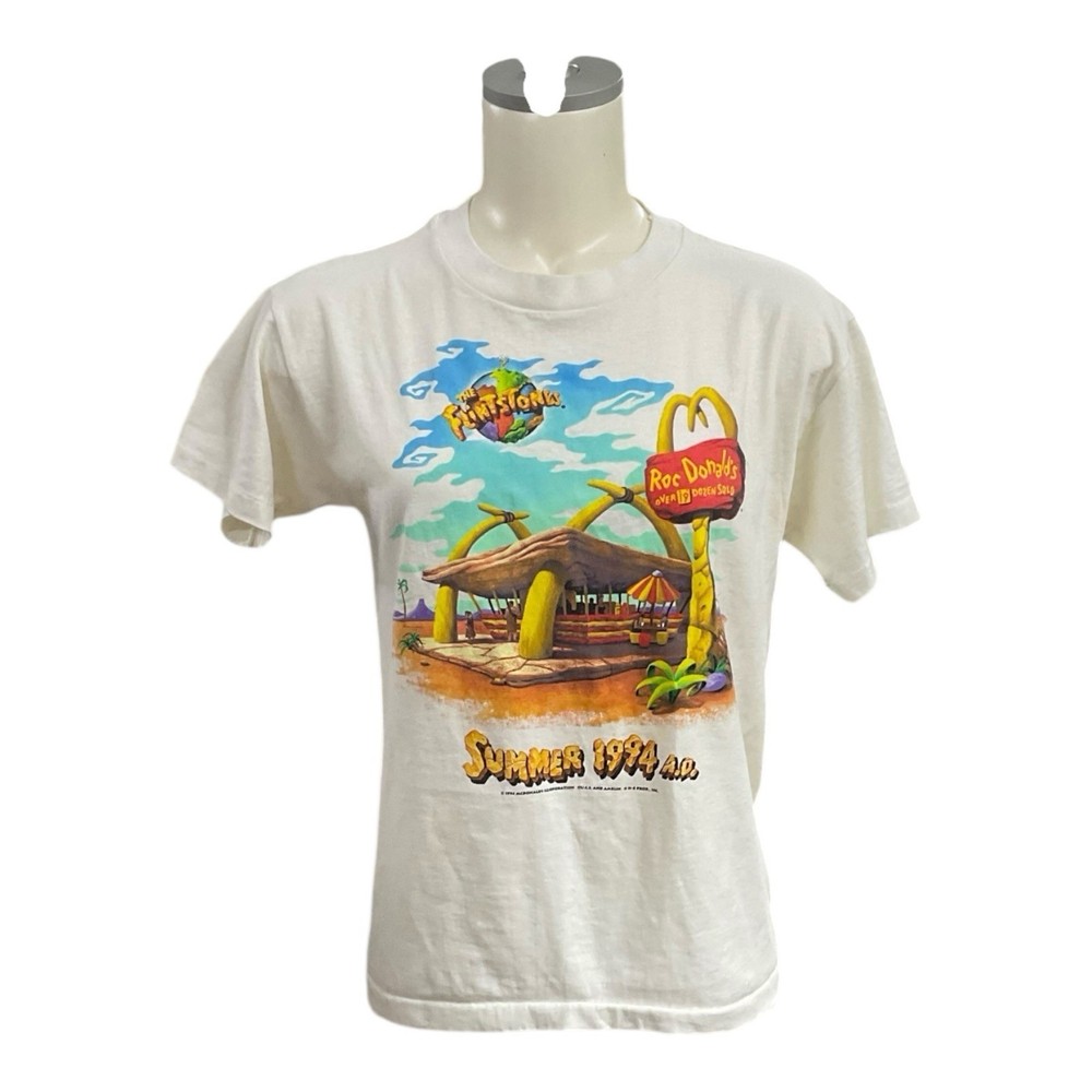 Vtg McDonalds Flinstones Movie Promo T shirt Sz Youth/Jrs L 1994 Roc Donalds