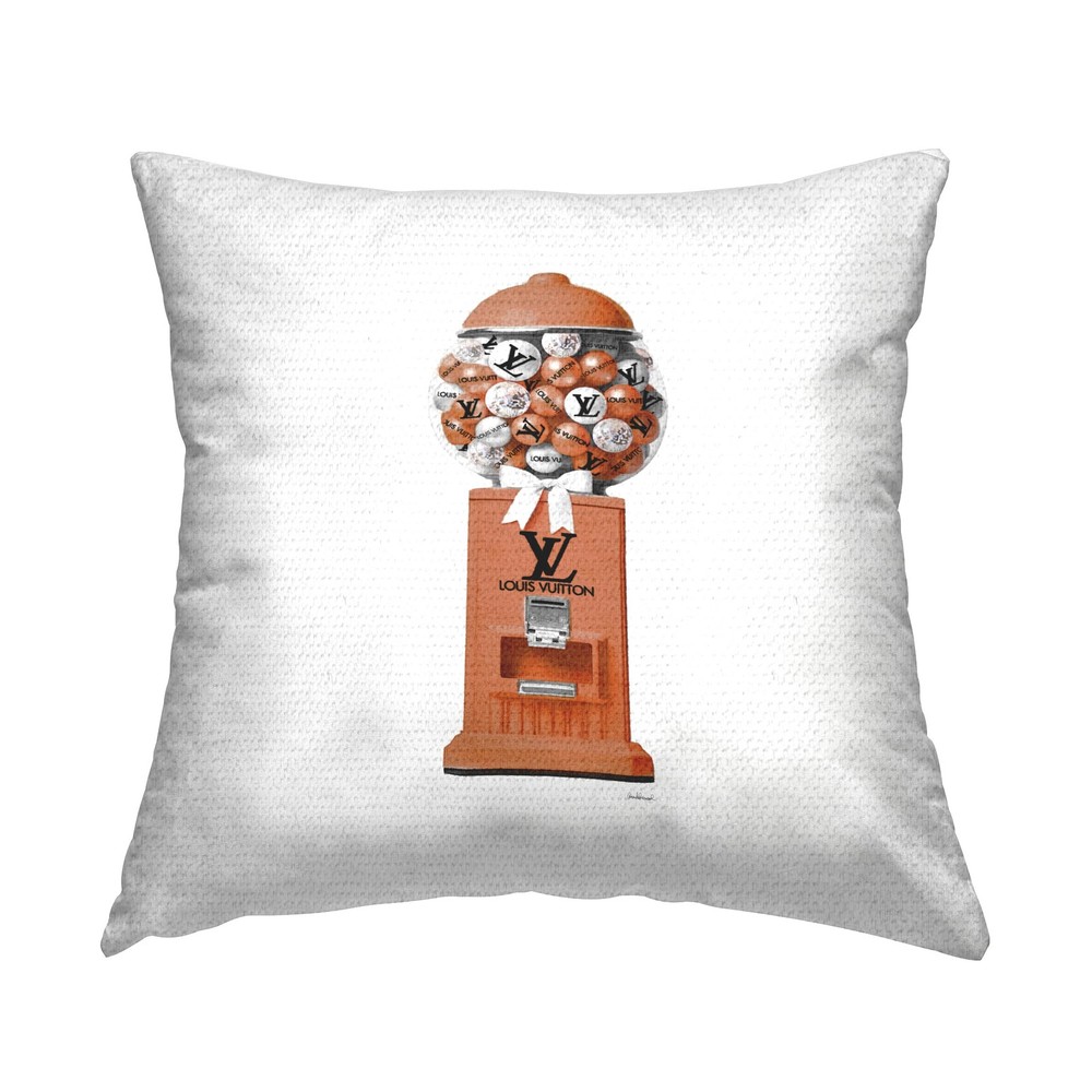 Fashion Gumball Machine Brown Outdoor Printed Pillow 18x18 Inches