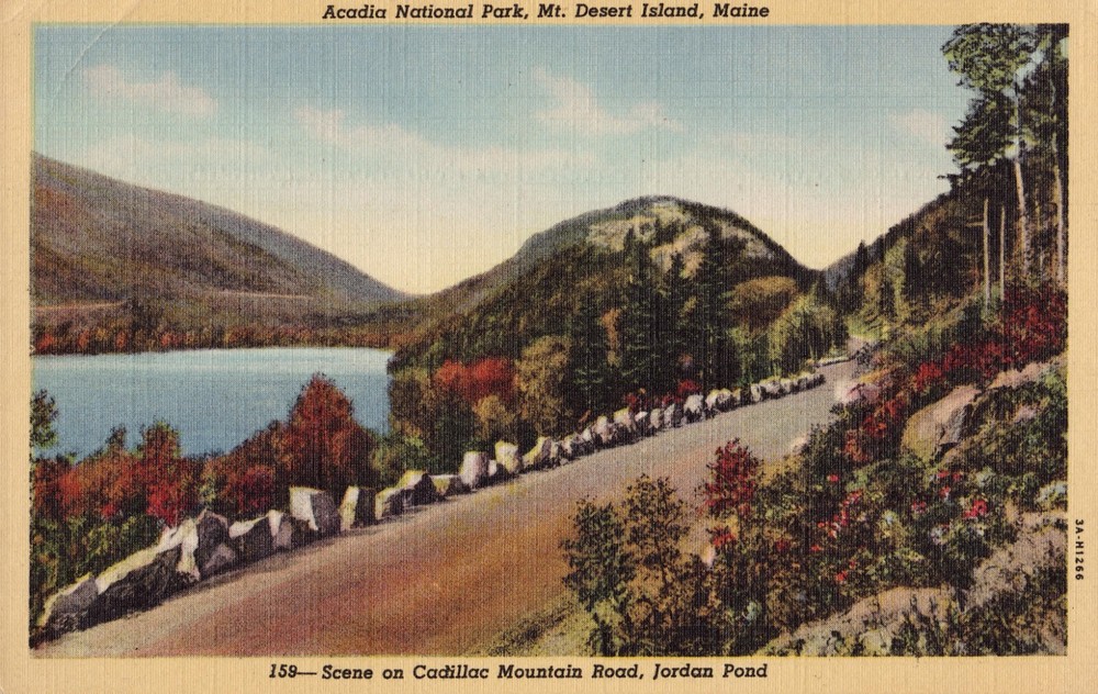 Acadia National Park Mt Desert Island Maine Postcard Cadillac Mountain Road-image