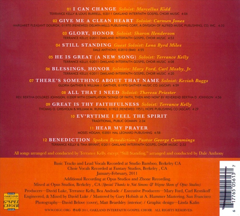 OAKLAND INTERFAITH GOSPEL CHOIR HEAR MY PRAYER NEW CD