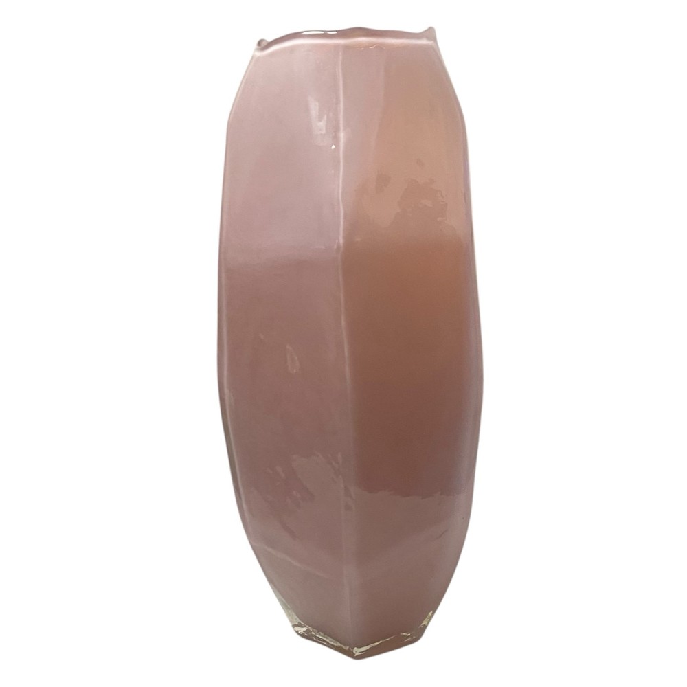 Pink Ombré Glass Flower Vase - Unique Geometrical Artsy Decor