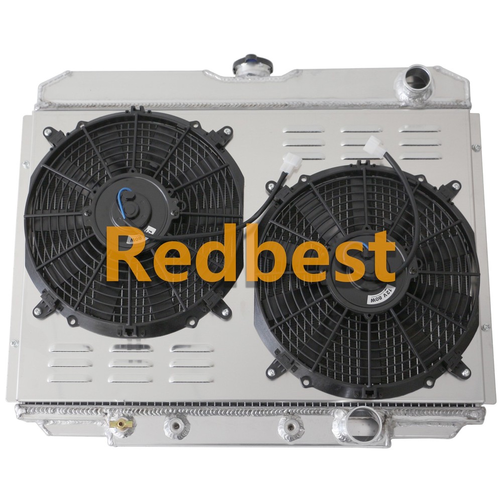 4 Row Alu Radiator Shroud Fan Fit 67-70Ford Mustang/Fairlane/XR-7/Mercury/Cougar
