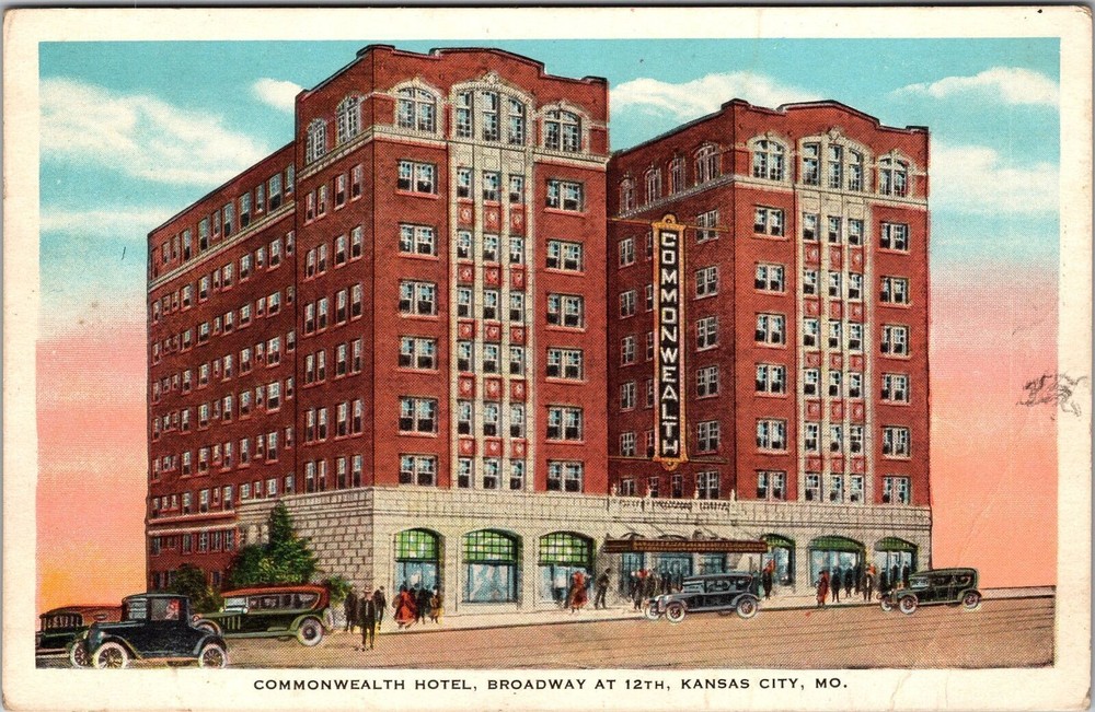 Kansas City MO-Missouri, Commonwealth Hotel, Vintage Postcard
