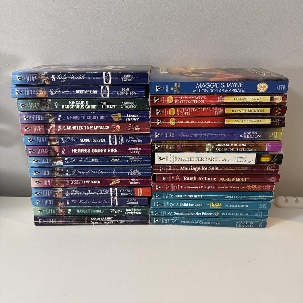 Huge Lot of 28 Silhouette Romanic Suspense/Romance/ Desire Paperback Books
