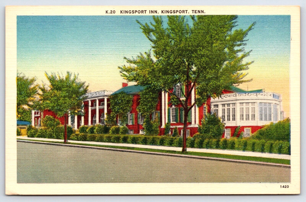 Kingsport Tennessee TN Kingsport Inn Hotel Building Vintage Linen Postcard