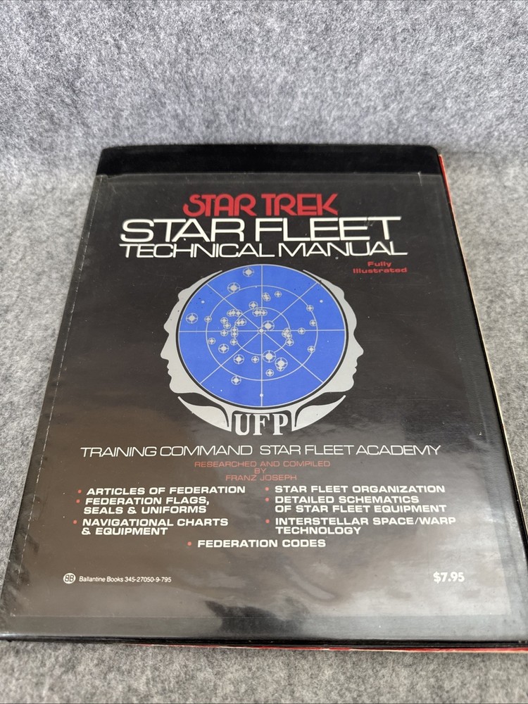 Vintage 1975 Star Trek Star Fleet Technical Manual By Franz Joseph 1st Edition
