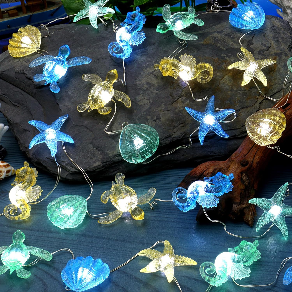 Ocean Themed Decorative Lights String of Marine Life Fairy String Lights Coastal