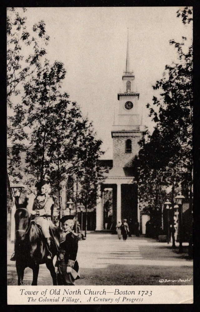 1933 CENTURY OF PROGRESS Old North Church COLONIAL VILLAGE Postcard