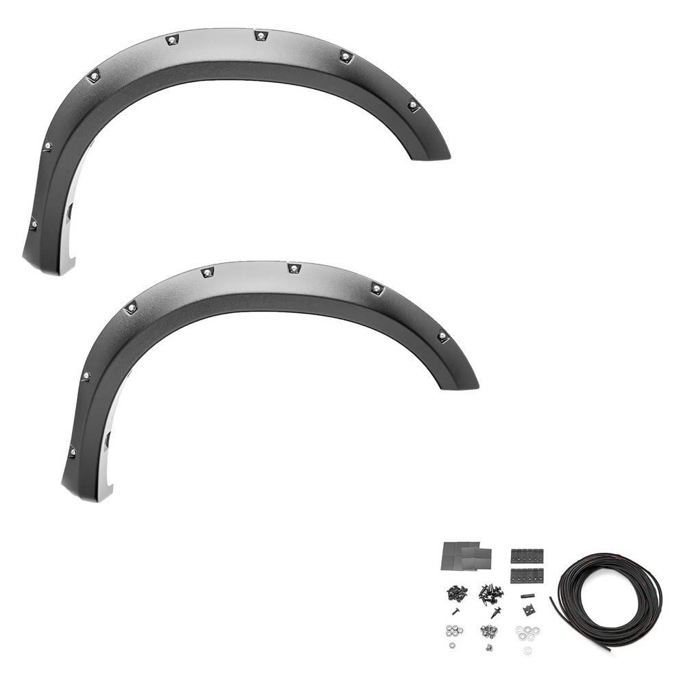 Bushwacker Pocket Rivet Style Front Fender Flares Set for 14-21 Toyota Tundra