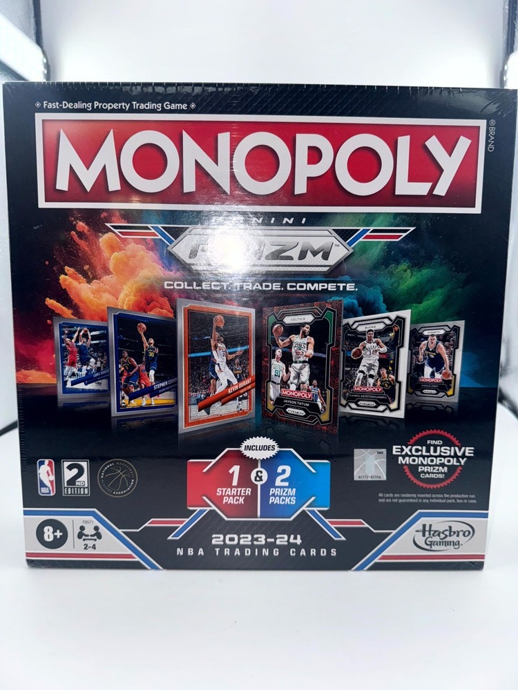 Hasbro Monopoly 2023-24 Panini Prizm NBA 2nd Edition Board Game w/ Trading Cards