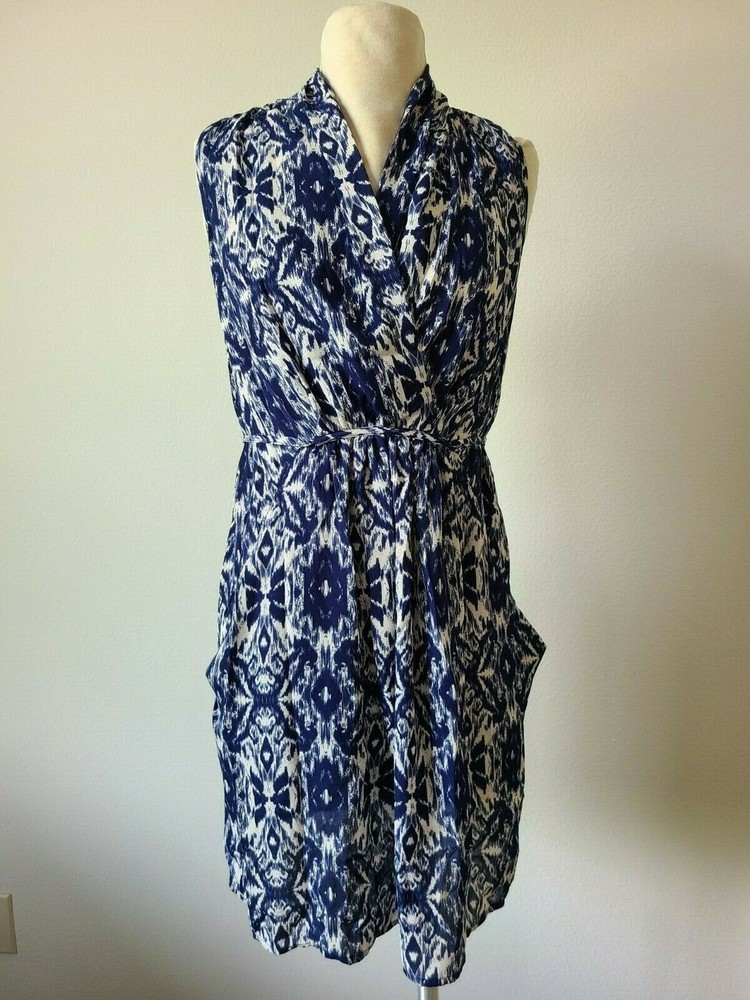 Abstract Print Sleeveless V-Neck Striped Mini Dress for Summer Style-image