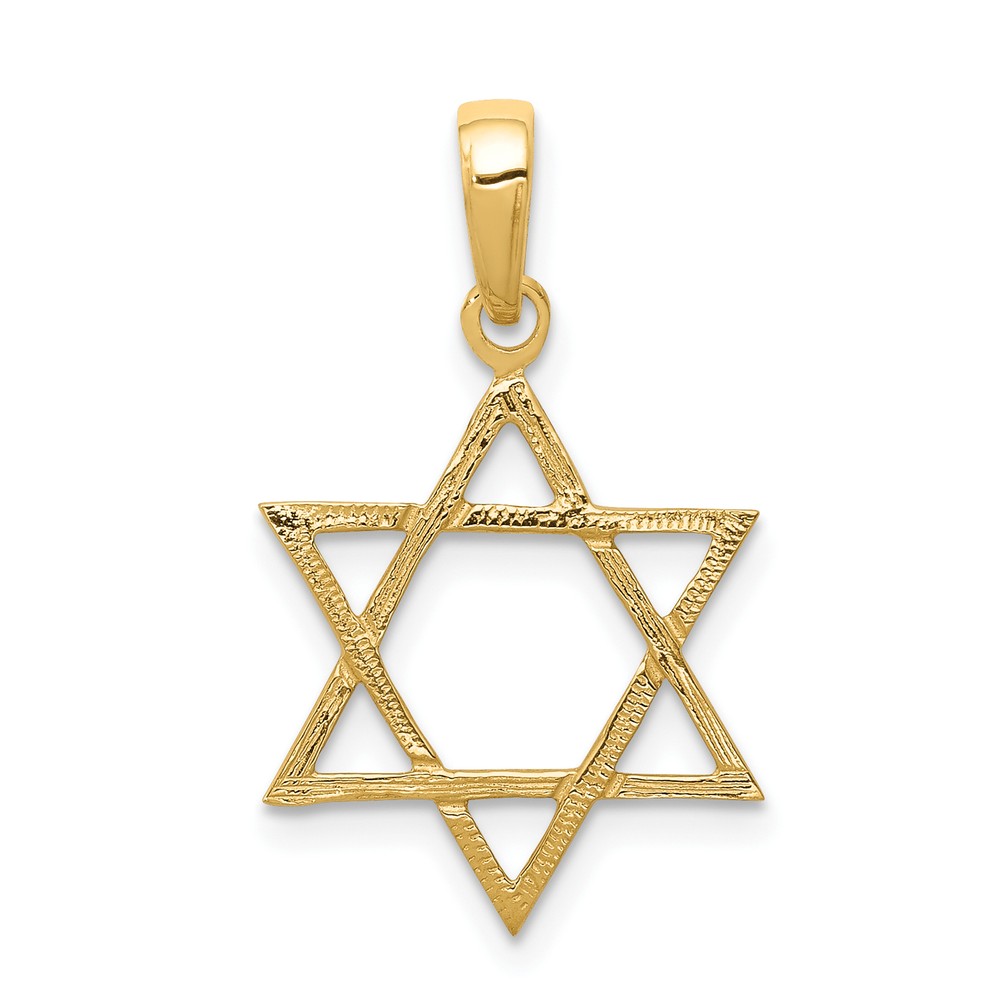 Avariah Solid 14k Yellow Gold Star of David Pendant - 24mm