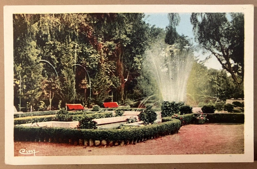Vintage postcard: Public Garden in Oujda, Morocco, unposted