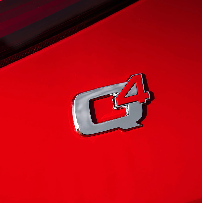 Alfa Romeo Q4 Logo Emblem Sticker Boot Trunk Rear Badge Silver Red