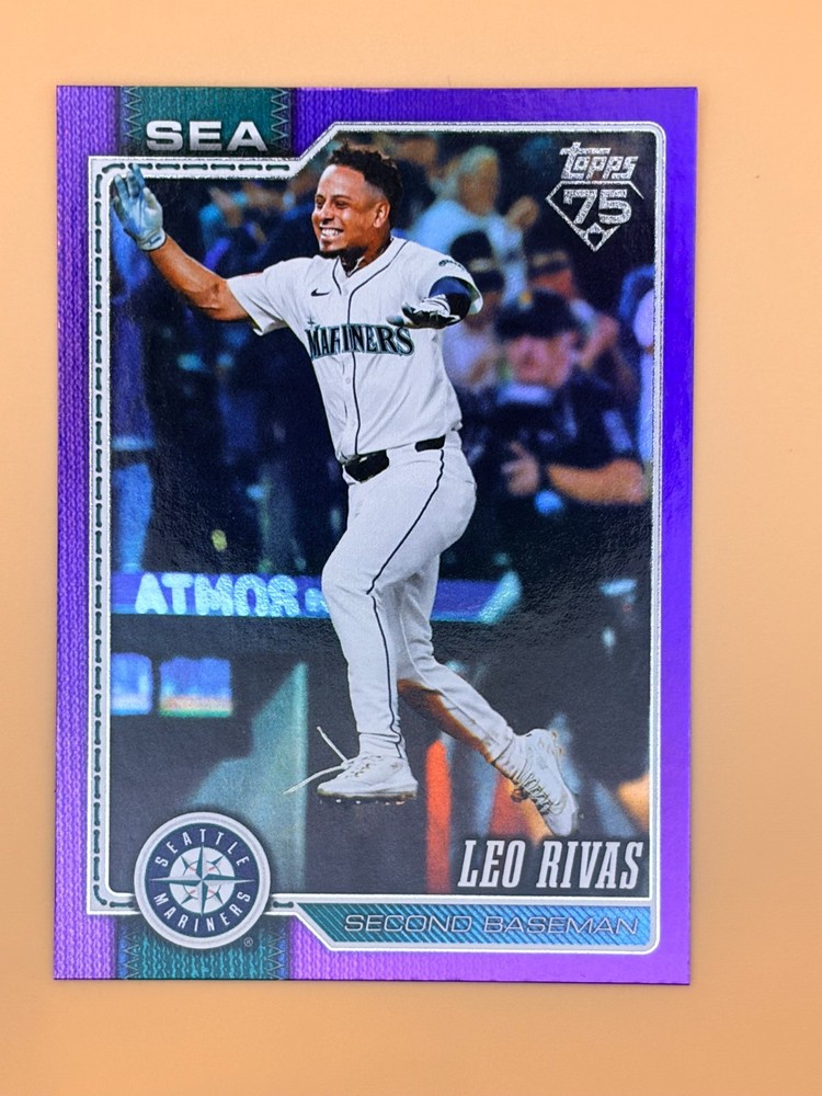 2026 Topps Series 2 Leo Rivas #649 Mariners Purple Parallel /250