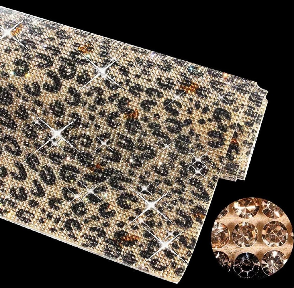 12000Pcs Leopard Print Rhinestone Stickers Bling Diamond Sticker 2 Mm Rhinestone