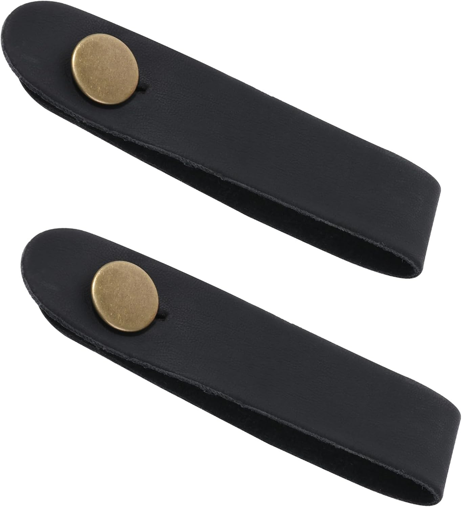 2pcs Leather Guitar Neck Strap, Acoustic Guitar Headstock Strap Tie with Button