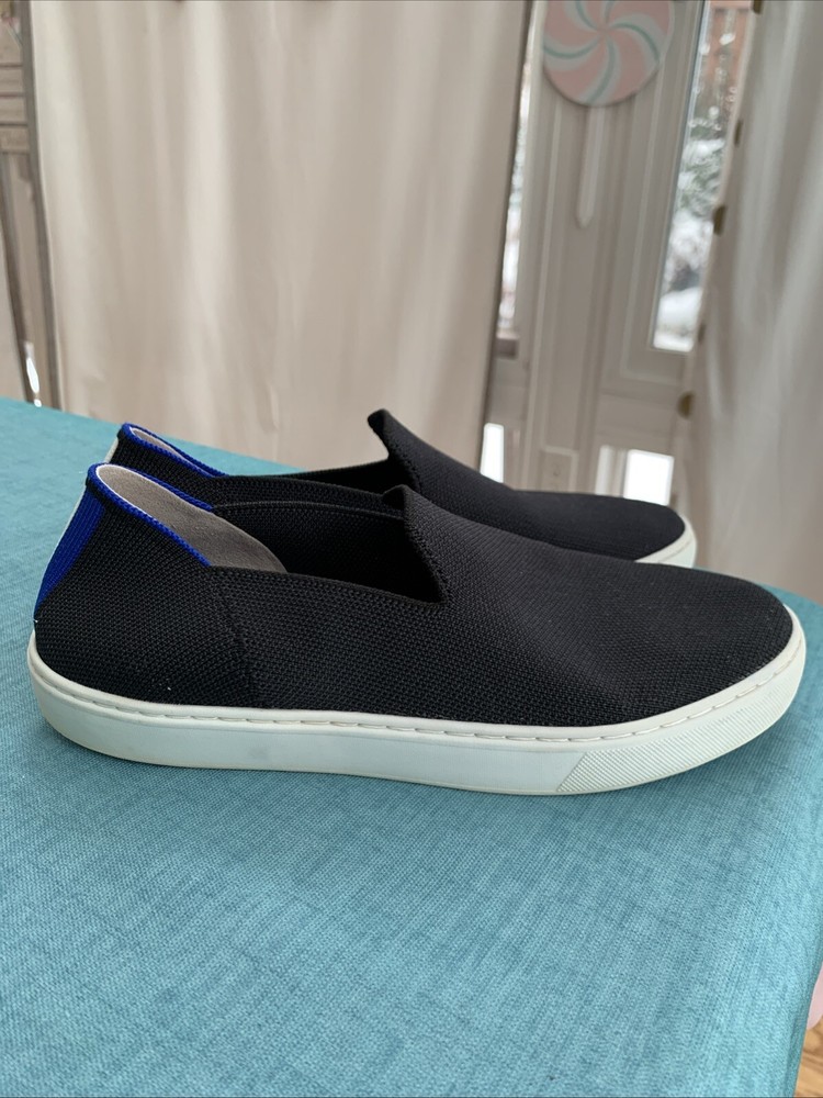 Rothys Shoes Womens 8.5 Slip On Sneakers Navy Blue Knit Casual Classic