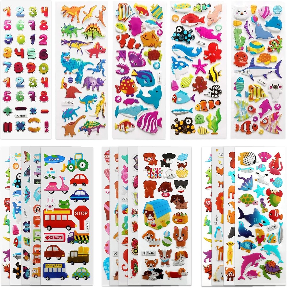 SAVITA 3D Stickers for Kids & Toddlers 500+ Puffy Medium, Small, Color2