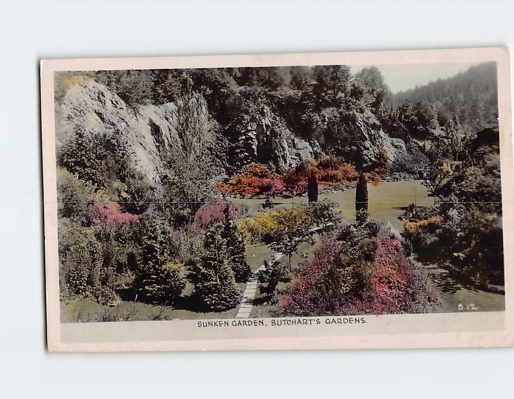 Postcard Sunken Garden Butchart Gardens Victoria BC Canada