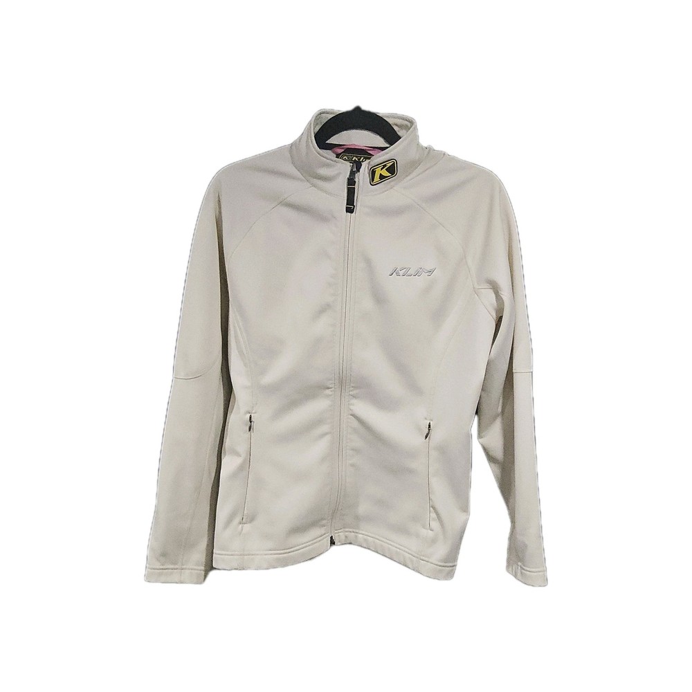 Klim Women's White Softshell Full Zip Riding Jacket Regular Size M  long sleeve.
