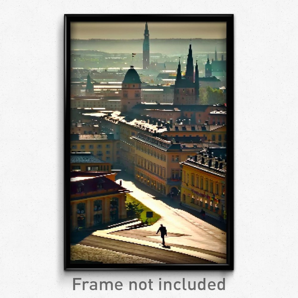 Pixel Art Poster - Spotted German City (8 Bit Psychedelic Video Game Print)