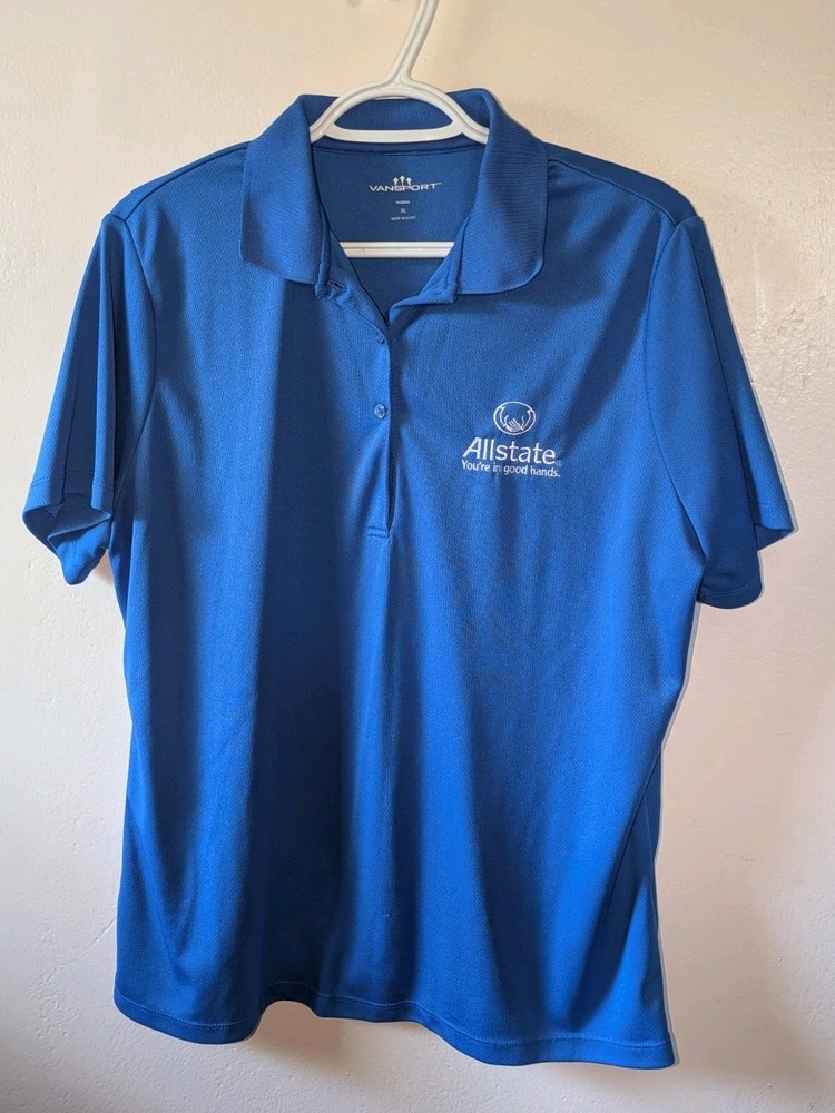AllState Insurance Blue Women's Polo Size XL Short Sleeve