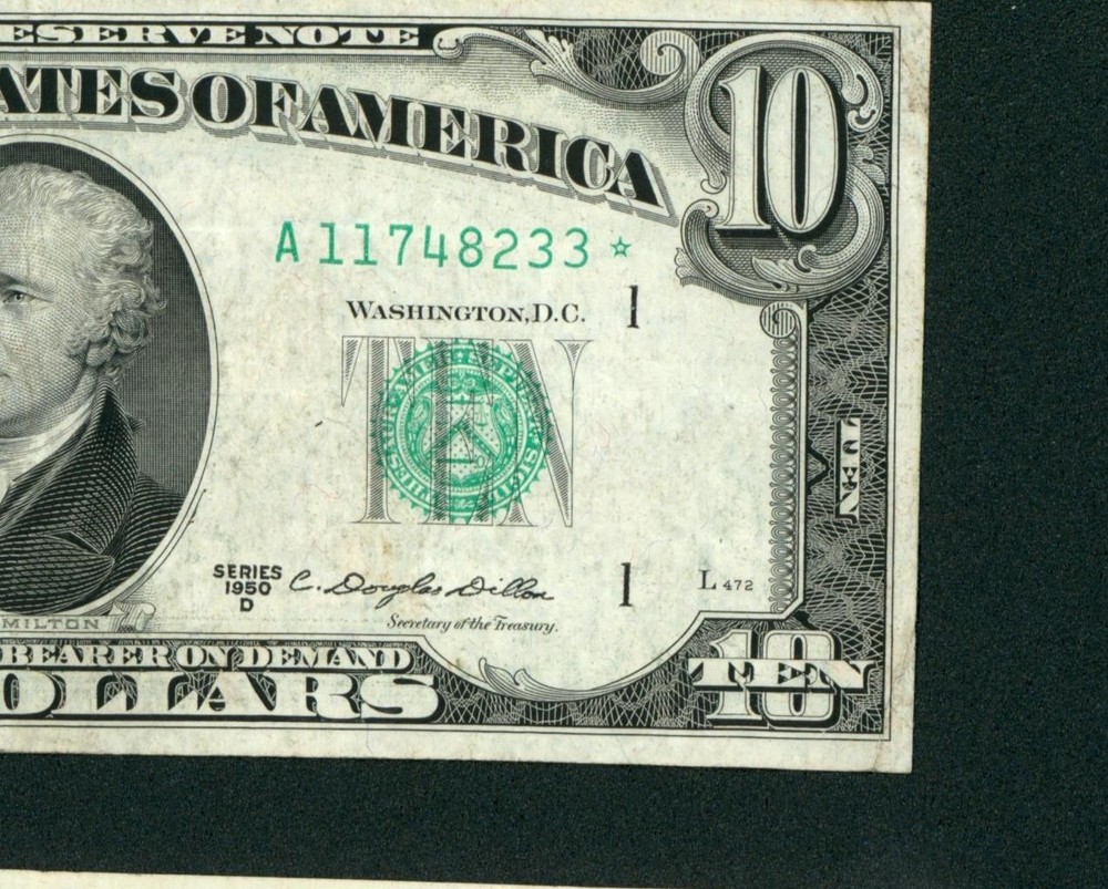 **STAR** $10 1950 Federal Reserve Note ** PAPER CURRENCY AUCTIONS
