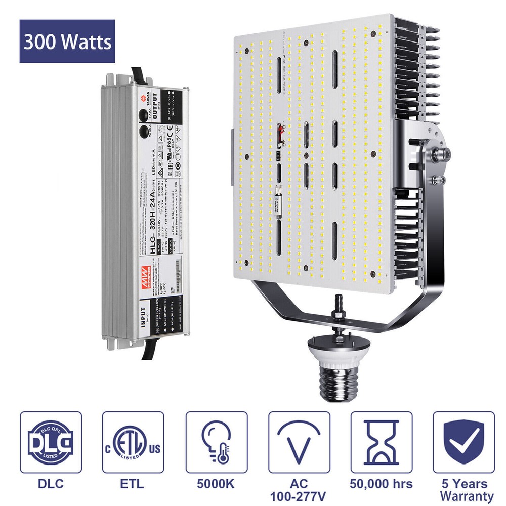 300W LED Shoebox Parking Lot Retrofit Kit 5000K Daylight Replaces 1200W