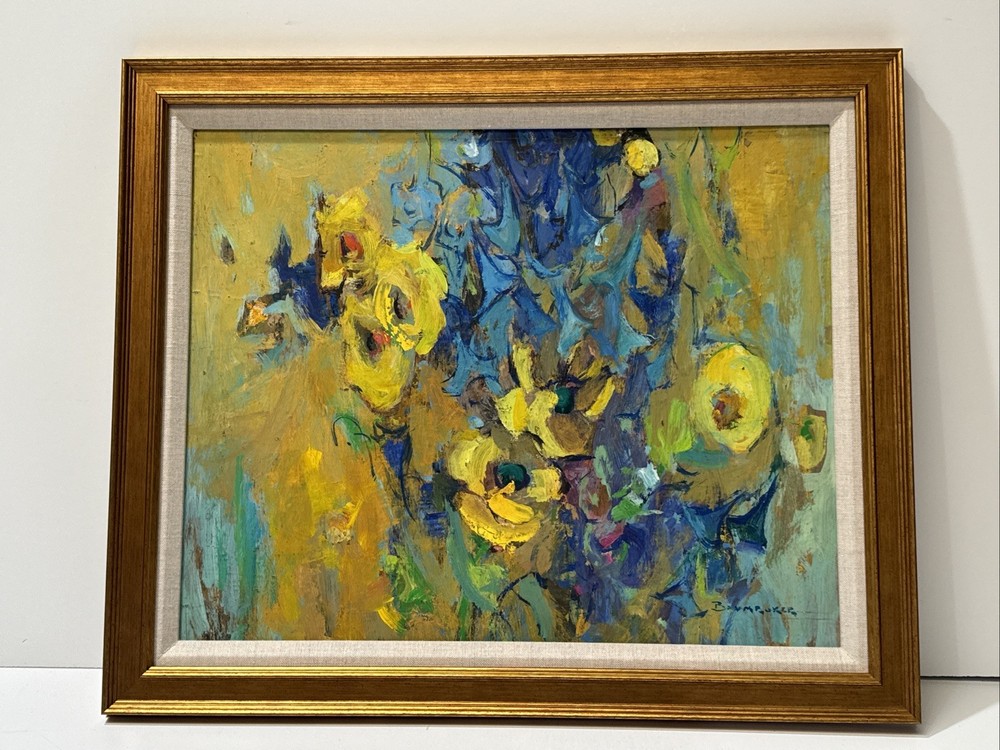Mid Century Painting Abstract Floral EXPRESSIONIST Modernist ROSE BAUMRUKER