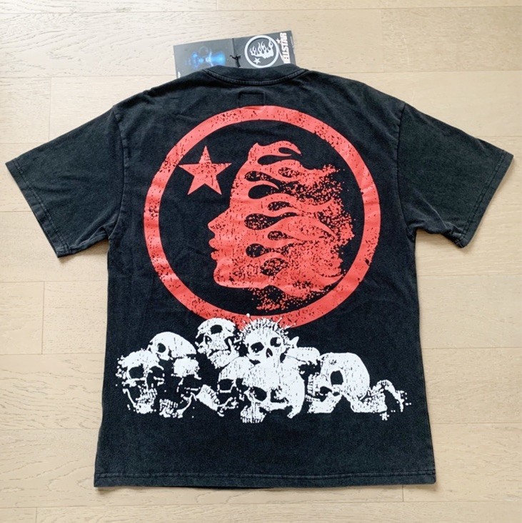 hellstar Black Skull Graphic Cotton Men's Crew Neck Short Sleeve T-Shirt