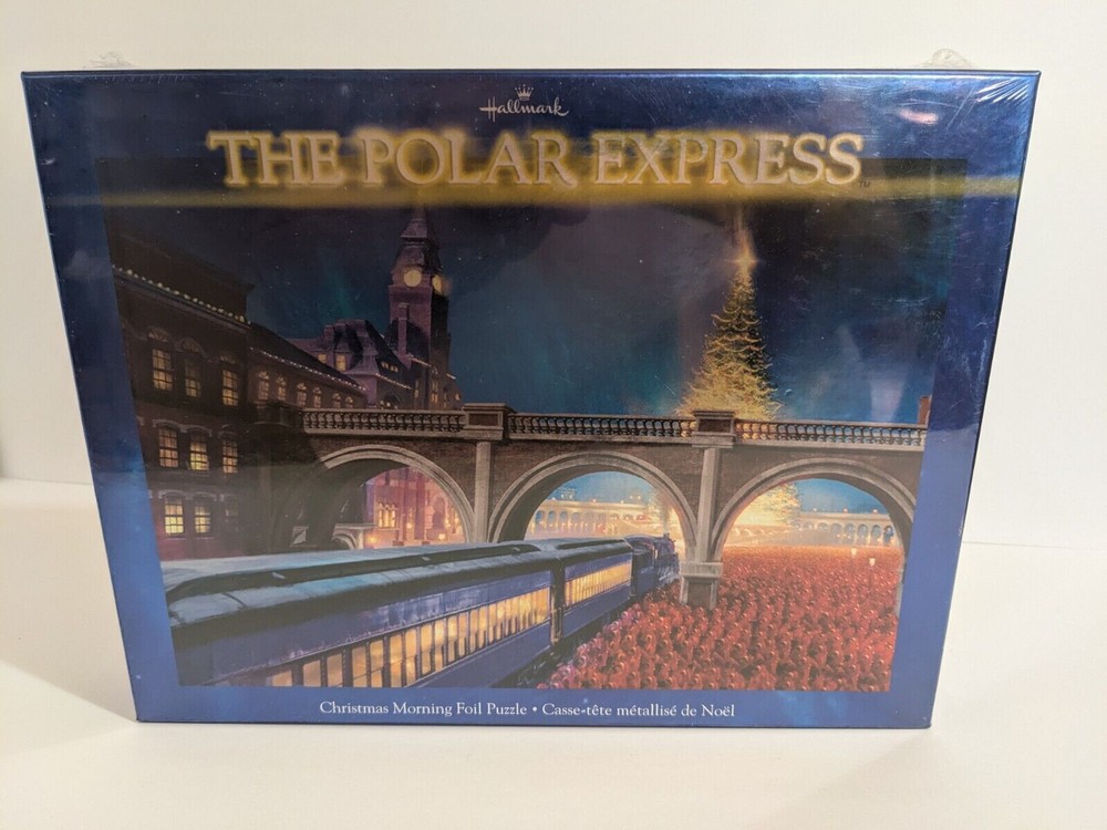 Polar Express Train Christmas Morning Foil Puzzle 300 Pcs Hallmark NIB
