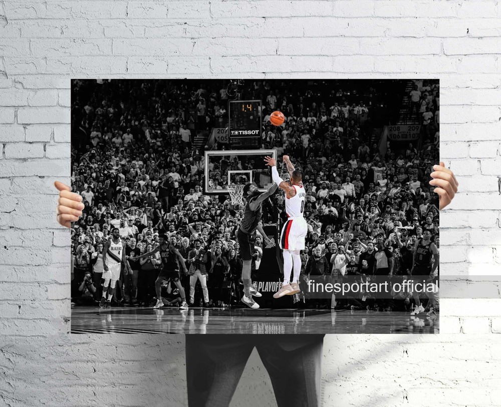 Damian Lillard Dame Time Poster, Canvas Wrap, Basketball print, Sports Wall art