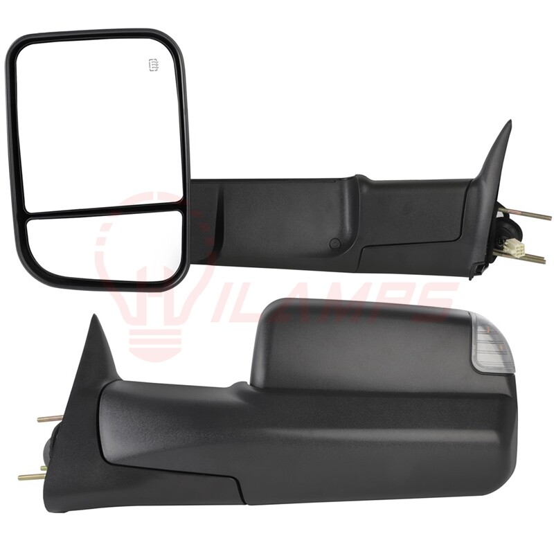 Pair For Dodge Ram 1500 2500 3500 Power Heated Side Signal Tow Mirrors
