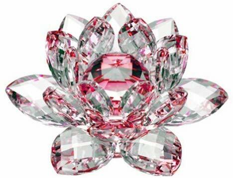 130mm/5'' Home Wedding Decor Glass Crystal Lotus Flower Feng Shui Paperweight