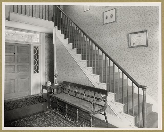 Photo:Cessford Eastville Virginia 1930s Interior Stair Hall Bench