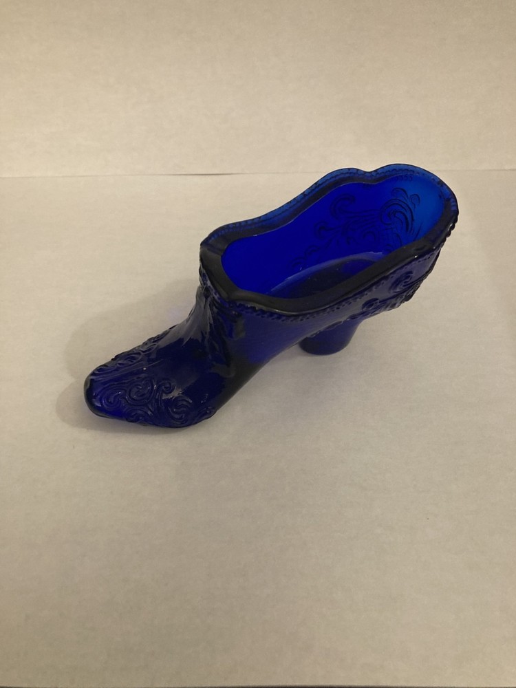 Vintage Glass Cobalt Blue Shoe / Slipper
